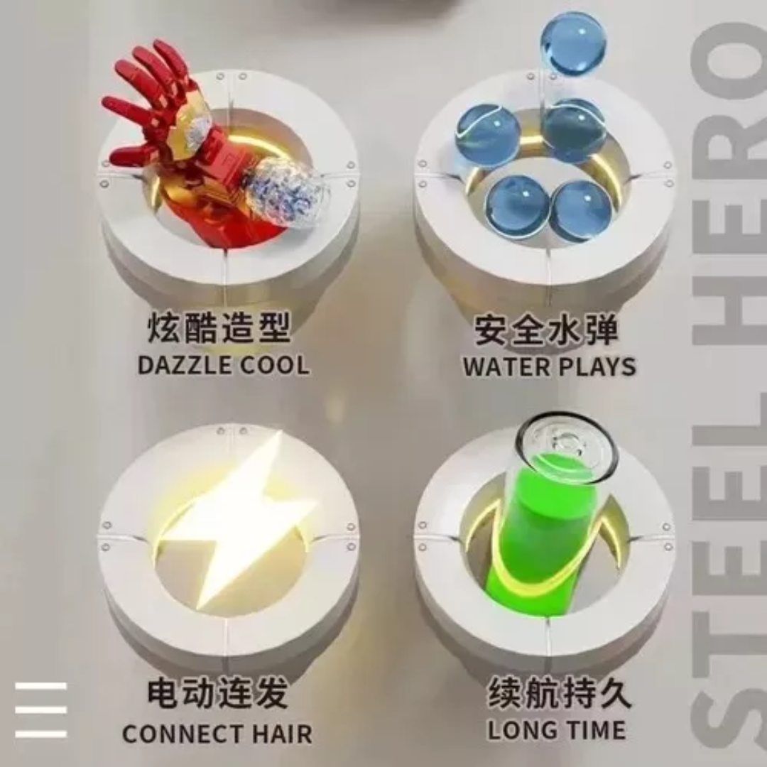 Guante Lanzador Hidrogel Iron Man Hero 22 pts